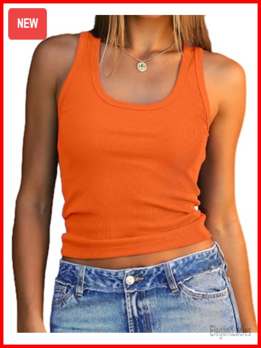 Sleeveless Scoop Neck Slim Fit Crop Tank Top